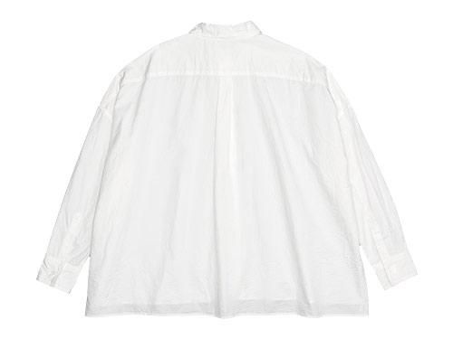 TOUJOURS Fly Front Square Collar Wide Shirts WHITE