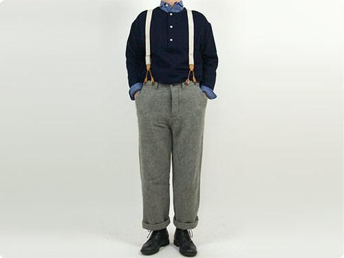 TOUJOURS Waist Overalls MELANGE MOCHA GRAY TM25PP03