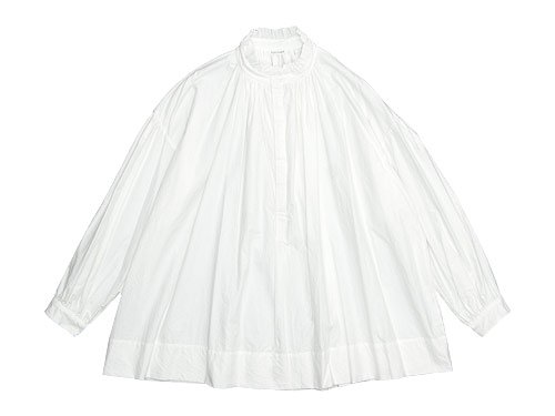 TOUJOURS Frill Collar Surplice Shirt WHITE