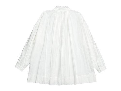 TOUJOURS Frill Collar Surplice Shirt WHITE