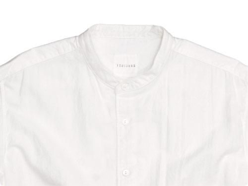 TOUJOURS Band Collar Long Shirt WHITE KM25QS02