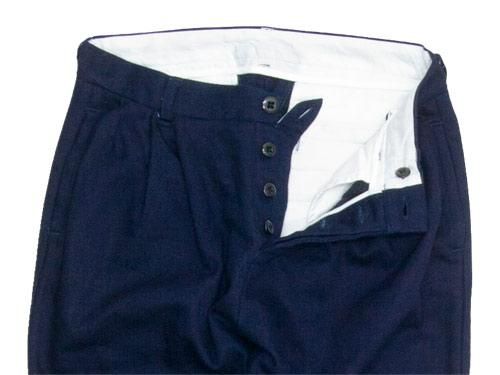 maillot C/W denim tuck tapered pants INDIGO