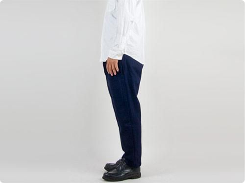 maillot C/W denim tuck tapered pants INDIGO