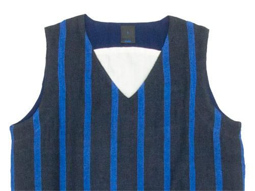 maillot linen wool pull vest STRIPE NAVY x BLUE