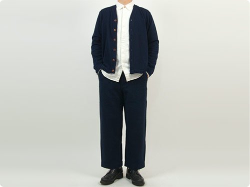 maillot b.label cotton melton wide easy pants NAVY