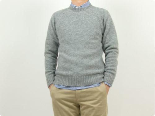 Charpentier de Vaisseau Karl Shetland Crew Neck Knit OLIVE