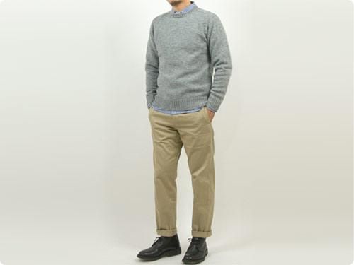 Charpentier de Vaisseau Karl Shetland Crew Neck Knit OLIVE