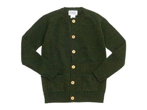 Charpentier de Vaisseau Karly Shetland Crew Neck Cardigan OLIVE