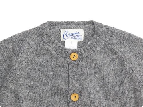 Charpentier de Vaisseau Karly Shetland Crew Neck Cardigan GRAY
