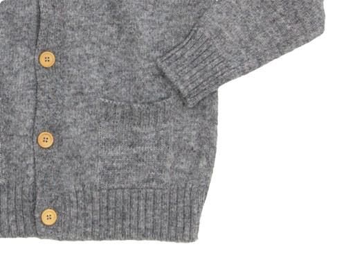 Charpentier de Vaisseau Karly Shetland Crew Neck Cardigan GRAY