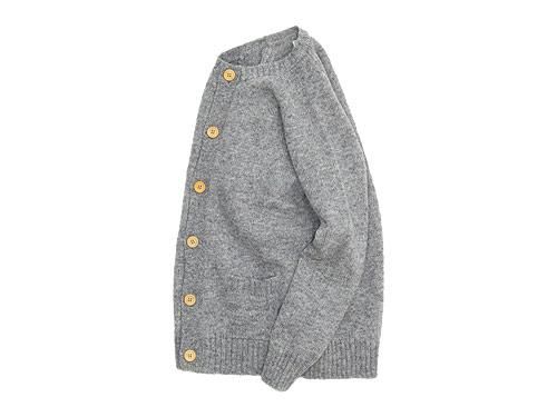 Charpentier de Vaisseau Karly Shetland Crew Neck Cardigan GRAY
