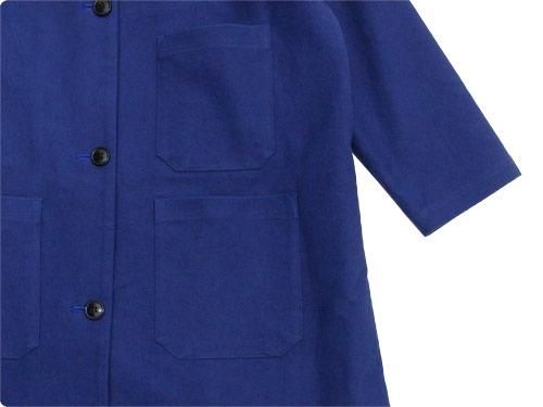 Atelier d'antan Godardʥ Cotton Moleskin Coat BLUE