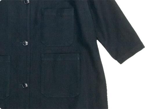 Atelier d'antan Godardʥ Cotton Moleskin Coat BLACK