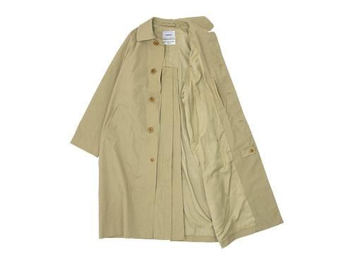 YAECA ステンカラーコート ロング KHAKI 〔レディース〕 【175202