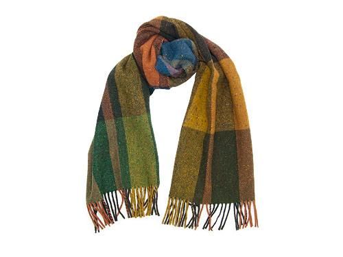 Studio Donegal TWEED MUFFLER DARK GREEN x ORANGE G