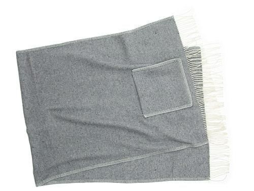 maillot wool shawl blanket LIGHT GRAY