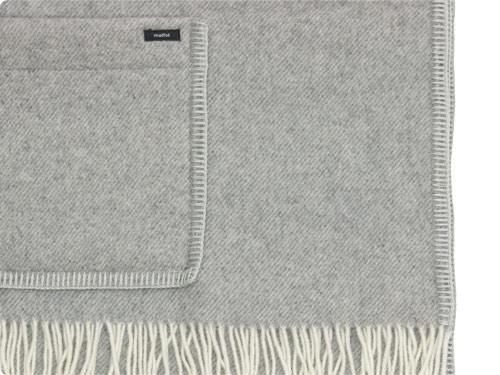 maillot wool cashmere shawl blanket LIGHT GRAY