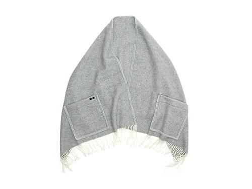 maillot wool cashmere shawl blanket LIGHT GRAY