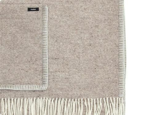 maillot wool herringbone shawl blanket BEIGE