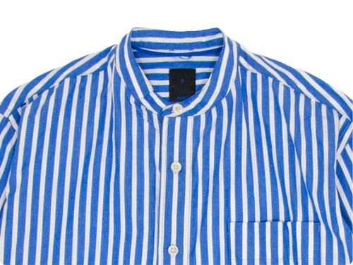 maillot wide stripe stand long shirts WHITE x BLUE