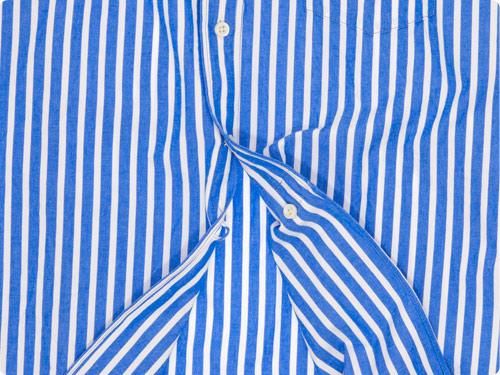 maillot wide stripe stand long shirts WHITE x BLUE
