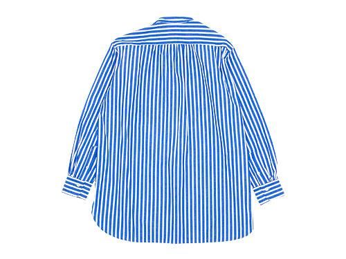 maillot wide stripe stand long shirts WHITE x BLUE