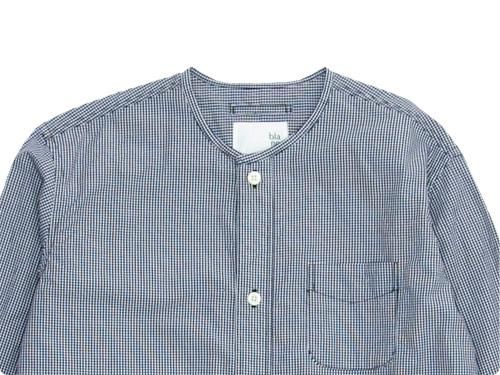blanc no collar long shirts BLACK GINGHAM bl-17A-S04 
