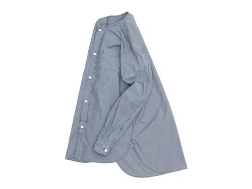blanc no collar long shirts BLACK GINGHAM bl-17A-S04 