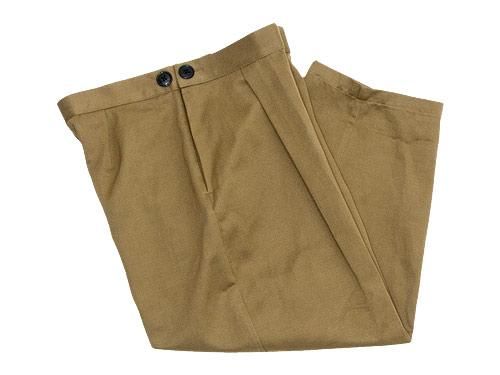 Atelier d'antan Salvador（サルヴァドール） tack pants Cotton Linen KHAKI