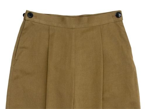 Atelier d'antan Salvadorʥɡ tack pants Cotton Linen KHAKI