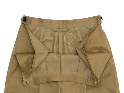 Atelier d'antan Salvadorʥɡ tack pants Cotton Linen KHAKI