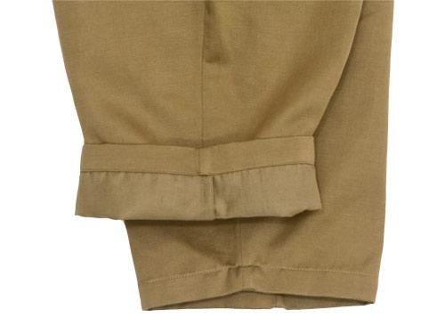 Atelier d'antan Salvadorʥɡ tack pants Cotton Linen KHAKI