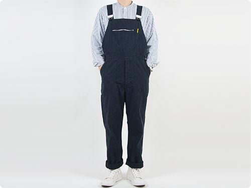 MHL. FADED COTTON TWILL OVERALLS 115NAVY〔メンズ〕