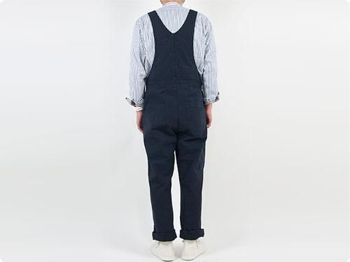 MHL. FADED COTTON TWILL OVERALLS 115NAVY̥󥺡