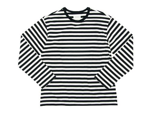 THE HINOKI オーガニックコットン 長袖ボーダーTシャツ WHITE x BLACK