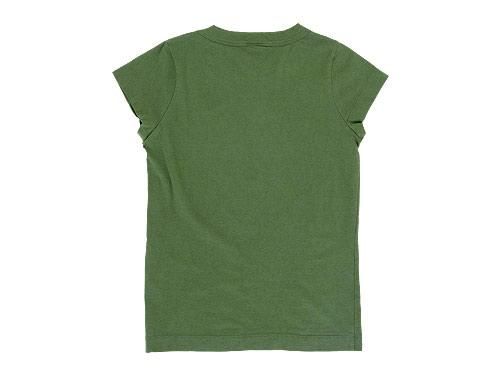 homspun(ホームスパン) 天竺フレンチスリーブTシャツ オリーブ