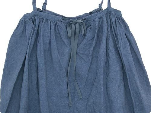 TOUJOURS Drawstring Suspender Skirt INDIGO GRAY TM26MK02