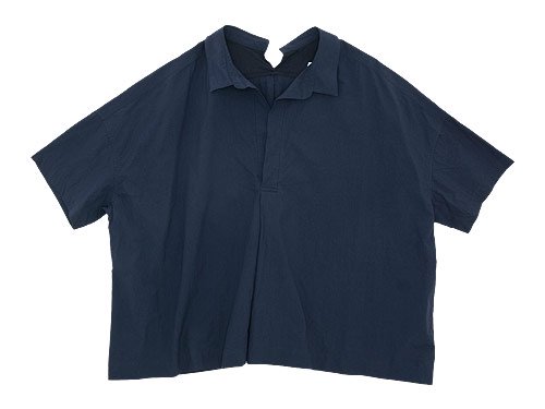 TOUJOURS Open Back Yolk Skipper Shirt SMOKE NAVY