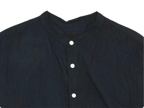 TOUJOURS Oversized Band Collar Shirt BLACK INDIGO