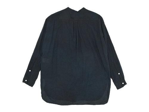 TOUJOURS Oversized Band Collar Shirt BLACK INDIGO