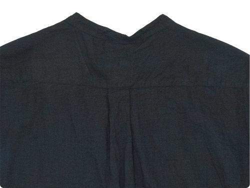 TOUJOURS Oversized Band Collar Shirt BLACK INDIGO