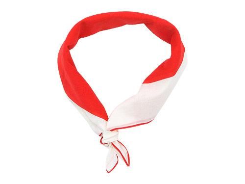 MHL. FINE COTTON PLAIN WEAVE BORDER PRINT SCARF  100RED