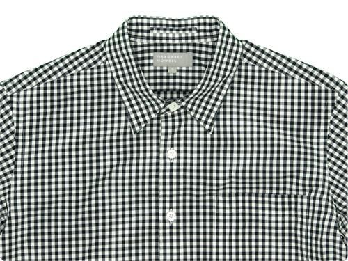 MARGARET HOWELL GINGHAM COTTON POPLIN SHIRTS 011BLACK x WHITE ̥󥺡