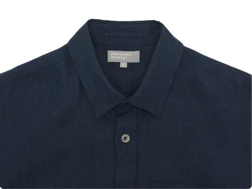 MARGARET HOWELL SHIRTING LINEN SHIRTS 121NAVY ̥󥺡
