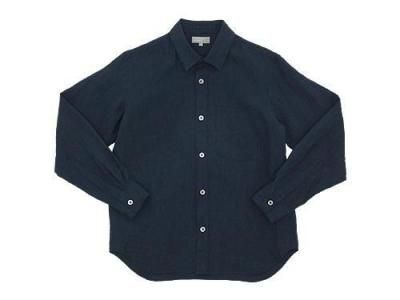 MARGARET HOWELL SHIRTING LINEN SHIRTS 121NAVY ̥󥺡