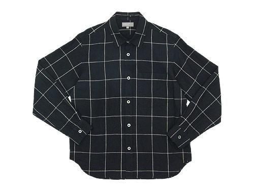 MARGARET HOWELL OVERSIZE CHECK LINEN SHIRTS 010BLACK ̥󥺡