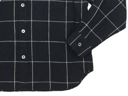 MARGARET HOWELL OVERSIZE CHECK LINEN SHIRTS 010BLACK ̥󥺡