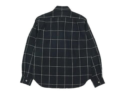 MARGARET HOWELL OVERSIZE CHECK LINEN SHIRTS 010BLACK ̥󥺡