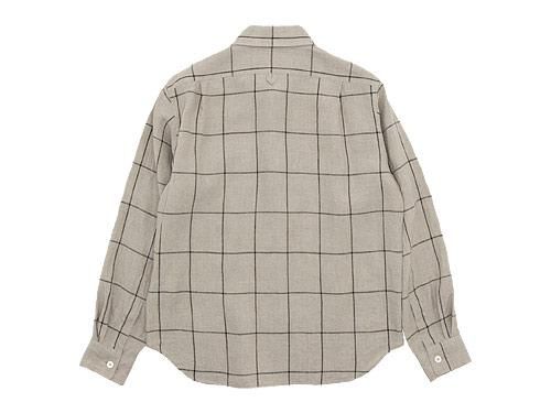 MARGARET HOWELL OVERSIZE CHECK LINEN SHIRTS 042BEIGE ̥󥺡