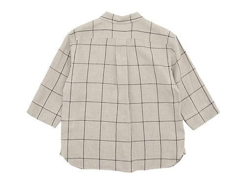 MARGARET HOWELL OVERSIZE CHECK LINEN P/O SHIRTS 042BEIGE ̥ǥ